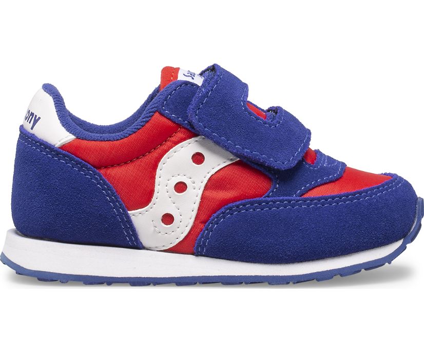 Gyerek Saucony Baby Jazz Hook & Loop Tornacipő Piros Fehér Kék | HU 451QMA